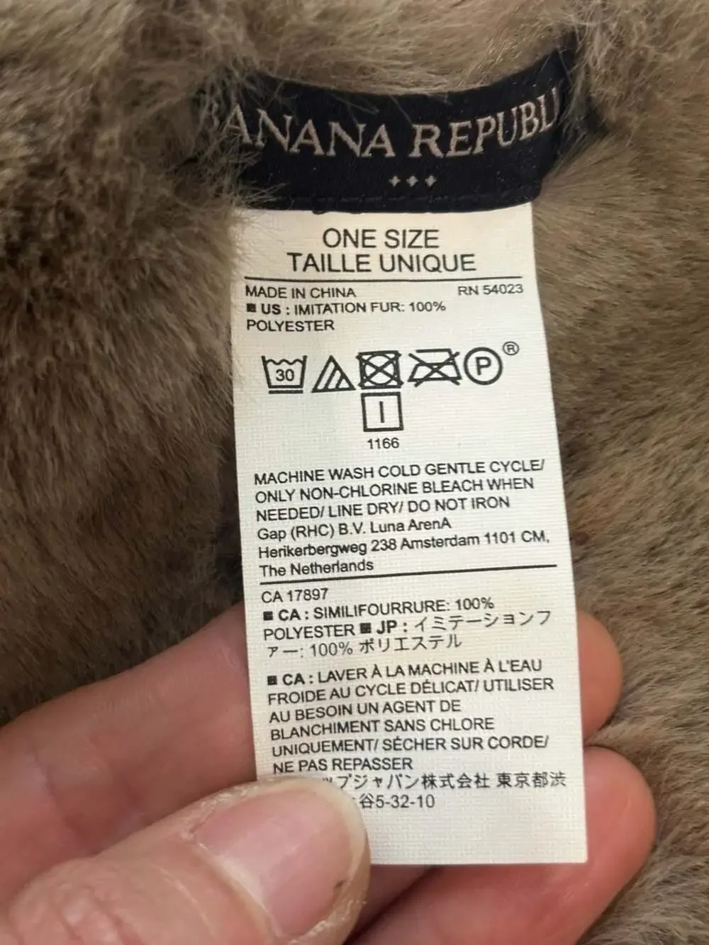 Banana Republic Brown Faux Fur Pull-Through Scarf